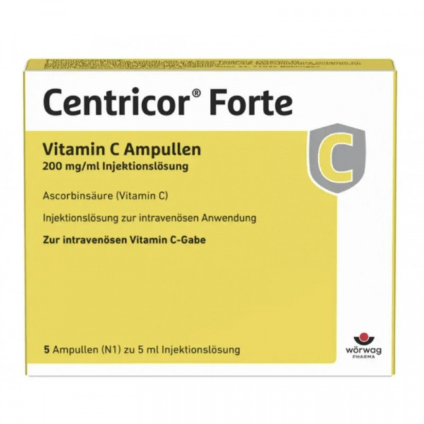 Витамин С для капельниц Centricor Forte Vitamin C 1000mg, ін’єкційний розчин 1000мг (Вітамін С для крапельниць) - Зображення 3