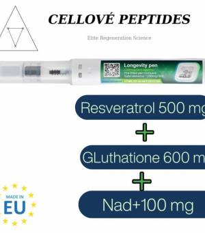 Longevity Pen Спрей-ручка з Глутатіоном, Ресвератролом та NAD+ Формула клітинного захисту, підтримки мітохондрій та довголіття